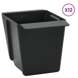 Caisses à fleurs pour palettes Euro 12 pcs Noir 14 x 9 x 9,5 cm 641961641961