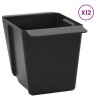 Caisses à fleurs pour palettes Euro 12 pcs Noir 14 x 9 x 9,5 cm 641961641961