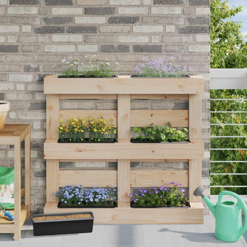 Caisses à fleurs pour palettes Euro 12 pcs Noir 641963641963
