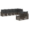 Ensemble de canapé de jardin 8 pcs Gris polyrotin 641967641967