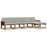 Ensemble de canapés d'extérieur 5 pcs Naturel et gris clair 641970641970