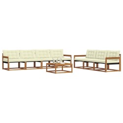 Ensemble de canapés d'extérieur 8 pcs Naturel et Crème 641971641971