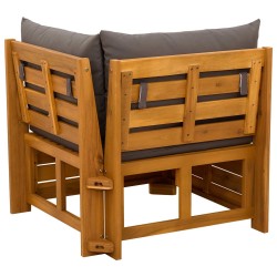 Canapé d'angle de jardin Bois d'Acacia Massif Marron 641976641976