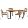 Ensemble de salle à manger pour jardin 5 pcs Gris 641984641984