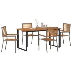 Ensemble de salle à manger pour jardin 5 pcs Gris 641984641984