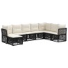 Ensemble de canapé de jardin 8 pcs Noir polyrotin 641985641985