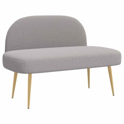 Banc rembourré avec dossier Gris clair 110 x 60 x 76 cm Bouclé 641989641989