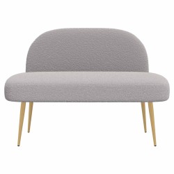 Banc rembourré avec dossier Gris clair 110 x 60 x 76 cm Bouclé 641989641989