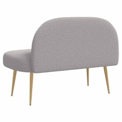 Banc rembourré avec dossier Gris clair 110 x 60 x 76 cm Bouclé 641989641989