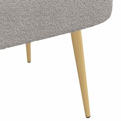 Banc rembourré avec dossier Gris clair 110 x 60 x 76 cm Bouclé 641989641989