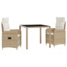 Ensemble de repas extérieur 3 pcs Beige et blanc crème 641993641993