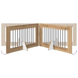 Porte de chien pliable avec supports 6 pcs Chêne artisanal 642000642000