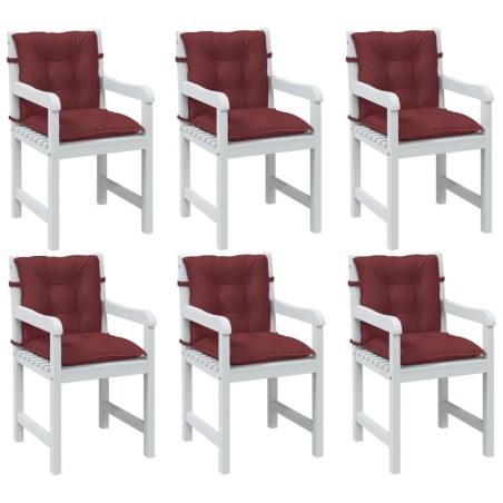 Coussins de chaise dossier bas lot de 6 rouge bordeaux mélangé 642003642003