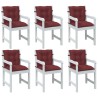 Coussins de chaise dossier bas lot de 6 rouge bordeaux mélangé 642003642003