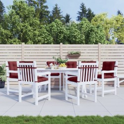 Coussins de chaise dossier bas lot de 6 rouge bordeaux mélangé 642003642003