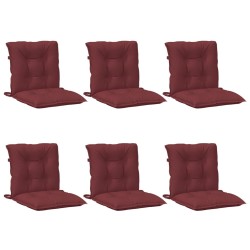 Coussins de chaise dossier bas lot de 6 rouge bordeaux mélangé 642003642003