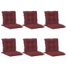 Coussins de chaise dossier bas lot de 6 rouge bordeaux mélangé 642003642003