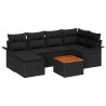 Ensemble de canapé de jardin avec stockage 7 pcs Noir polyrotin 642021642021