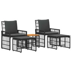 Ensemble de meubles d'extérieur 5 pcs Noir et Gris foncé 642023642023