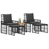 Ensemble de meubles d'extérieur 5 pcs Noir et Gris foncé 642023642023