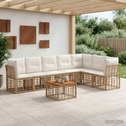 Ensemble de canapés d'extérieur 8 pcs Blanc Naturel et Crème 642030642030