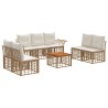 Ensemble de canapés d'extérieur 8 pcs Blanc Naturel et Crème 642046642046