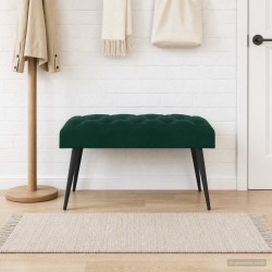 Banc avec capitonnage bouton Vert foncé 80 x 40 x 46 cm Velours 642051642051