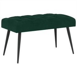 Banc avec capitonnage bouton Vert foncé 80 x 40 x 46 cm Velours 642051642051
