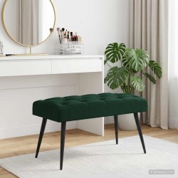 Banc avec capitonnage bouton Vert foncé 80 x 40 x 46 cm Velours 642051642051