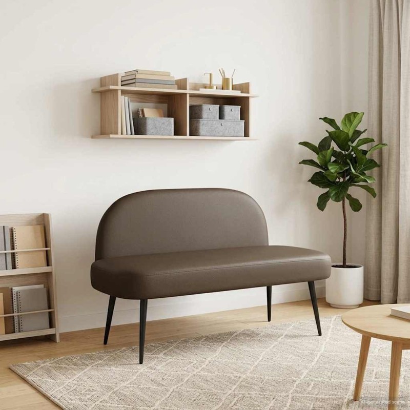 Banc rembourré avec dossier Gris 110 x 60 x 76 cm Simili cuir 642055642055