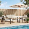 Ensemble de meubles d'extérieur 4 pcs Crème blanc polyrotin 642056642056