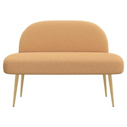 Banc rembourré avec dossier Beige 110 x 60 x 76 cm Bouclé 642057642057