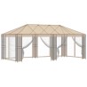 Cadre de Gazebo 6 x 3 m Noir Acier 642065642065
