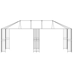 Cadre de Gazebo 6 x 3 m Noir Acier 642065642065