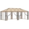 Cadre de Gazebo 6 x 3 m Noir Acier 642067642067