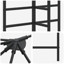 Cadre de Gazebo 6 x 3 m Noir Acier 642067642067