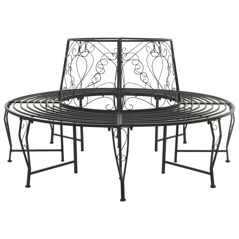 Banc d'Arbre 8-Nombre de places Ø 160 x 89 cm Acier Noir Rond 642071642071