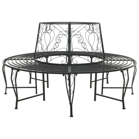 Banc d'Arbre 8-Nombre de places Ø 160 x 89 cm Acier Noir Rond 642071642071