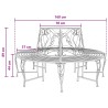 Banc d'Arbre 8-Nombre de places Ø 160 x 89 cm Acier Noir Rond 642071642071