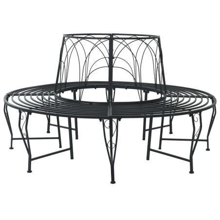 Banc d'Arbre 8-Nombre de places Ø 160 x 89 cm Acier Noir Rond 642077642077