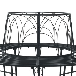 Banc d'Arbre 8-Nombre de places Ø 160 x 89 cm Acier Noir Rond 642077642077