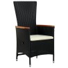 Ensemble à manger de jardin avec coussins 5 pcs Noir 642084642084