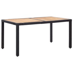 Ensemble à manger d'extérieur 7pcs coussins résine tressée noir 642087642087