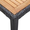 Ensemble à manger d'extérieur 7pcs coussins résine tressée noir 642087642087