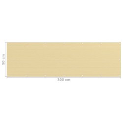 Écran de balcon Beige 90x300 cm PEHD 642089642089