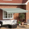 Auvent rétractable électrique Vert et blanc 3,5 x 2,5 m 642097642097