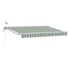 Auvent rétractable électrique Vert et blanc 3,5 x 2,5 m 642097642097