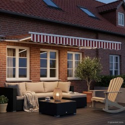 Auvent rétractable électrique Rouge et Blanc 3,5 x 2,5 m 642102642102