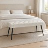 Banc avec capitonnage bouton Crème 110 x 40 x 46 cm Velours 642108642108