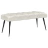 Banc avec capitonnage bouton Crème 110 x 40 x 46 cm Velours 642108642108
